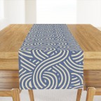 Blue Geometric Stripes Table Runner