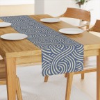 Blue Geometric Stripes Table Runner