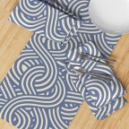 Blue Geometric Stripes Table Runner