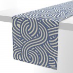 Blue Geometric Stripes Table Runner