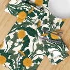 Yellow Dandelion Flowers Table Runner