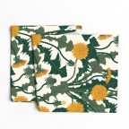 Yellow Dandelion Flowers Table Runner