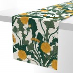 Yellow Dandelion Flowers Table Runner