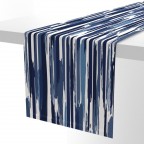 Indigo Paint Stripes Cotton Table Runner