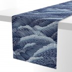 Indigo Waves Cotton Sateen Table Runner