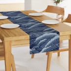 Indigo Waves Cotton Sateen Table Runner