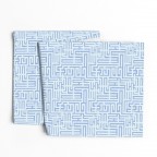 Blue Labyrinth Cotton Sateen Table Runner