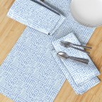 Blue Labyrinth Cotton Sateen Table Runner