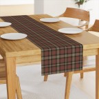 Brown Plaid Cotton Sateen Table Runner