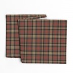 Brown Plaid Cotton Sateen Table Runner