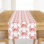 Red Watercolor Crab Table Runner