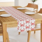 Red Watercolor Crab Table Runner