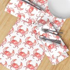 Red Watercolor Crab Table Runner