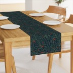 Holly Branches Berries Table Runner