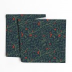 Holly Branches Berries Table Runner