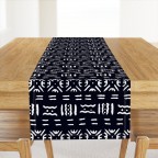 Mudcloth In Black Cotton Table Runner