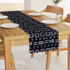 Mudcloth In Black Cotton Table Runner