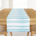 Blue Stripes Watercolor Table Runner