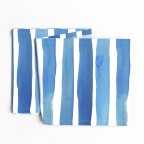 Blue White Watercolor Stripes Table Runner