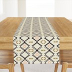 Golden Brown Pink Triangles Table Runner