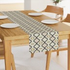 Golden Brown Pink Triangles Table Runner