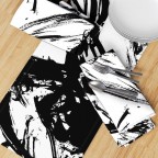 Black White Ink Splatters Table Runner