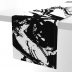 Black White Ink Splatters Table Runner