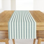 Blue Green Stripe Cotton Table Runner