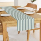 Blue Green Stripe Cotton Table Runner