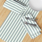 Blue Green Stripe Cotton Table Runner