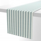 Blue Green Stripe Cotton Table Runner