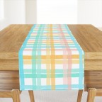 Bright Pastel Check Table Runner