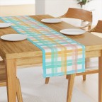 Bright Pastel Check Table Runner