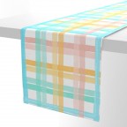 Bright Pastel Check Table Runner