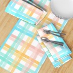 Bright Pastel Check Table Runner