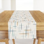 Blue Aqua Orange Cotton Table Runner