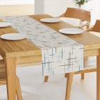 Blue Aqua Orange Cotton Table Runner