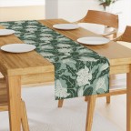 Green Wildflower Cotton Table Runner