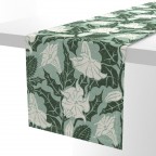 Green Wildflower Cotton Table Runner