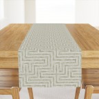 Green Geometric Gray Taupe Table Runner