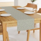 Green Geometric Gray Taupe Table Runner