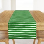 Green White Stripes Table Runner