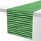 Green White Stripes Table Runner