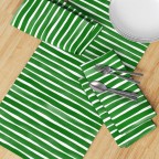 Green White Stripes Table Runner