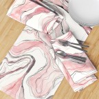 Pink Rose Marble Watercolor Table Runner