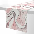 Pink Rose Marble Watercolor Table Runner