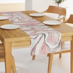 Pink Rose Marble Watercolor Table Runner