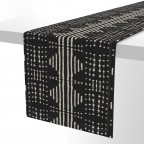 Black Stripe Cotton Sateen Table Runner