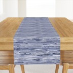 Blue White Cotton Sateen Table Runner