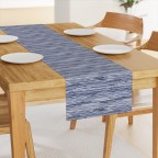 Blue White Cotton Sateen Table Runner